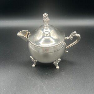 Vintage 1940s International Silver Plated Lidded Creamer